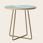Modern, Floral Prints, Teal and Gray Side Table Gallery Image 1