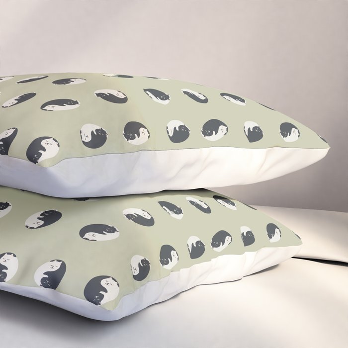 Hidden cat 26 yin yang hug Pillow Sham Gallery Image 3