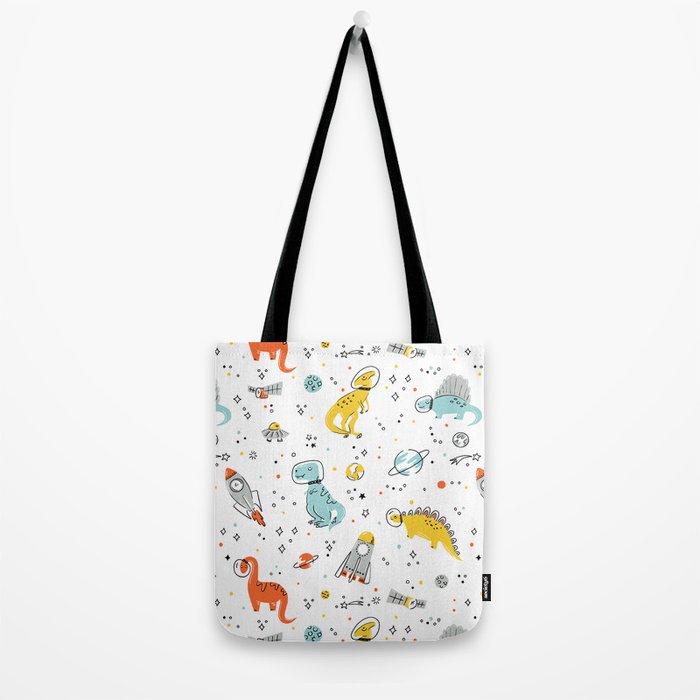 Sketchy Space Dinosaurs Tote Bag Gallery Image 2