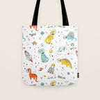Sketchy Space Dinosaurs Tote Bag Gallery Image 1