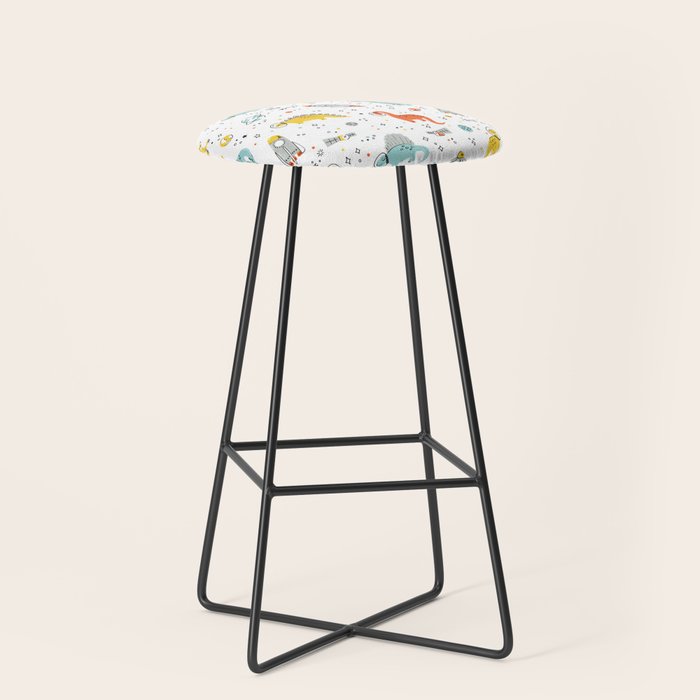 Sketchy Space Dinosaurs Stool Gallery Image 1