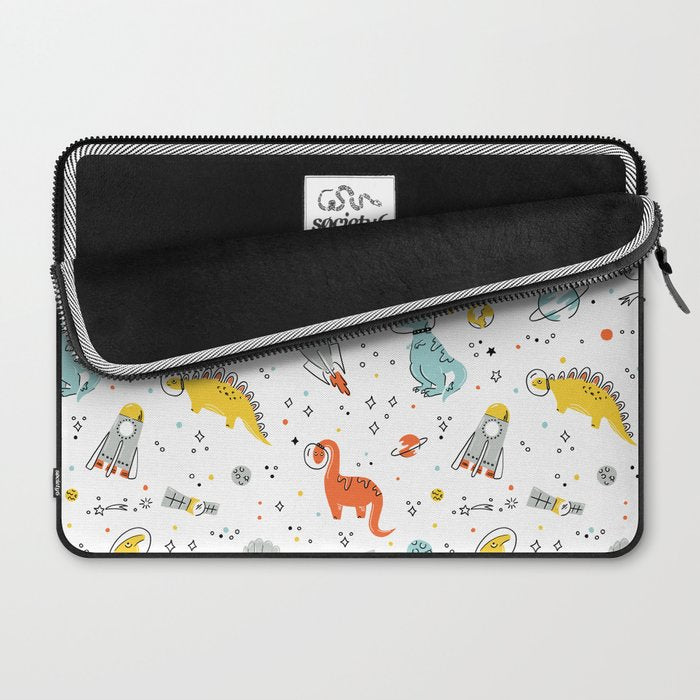 Sketchy Space Dinosaurs Laptop Sleeve Gallery Image 2