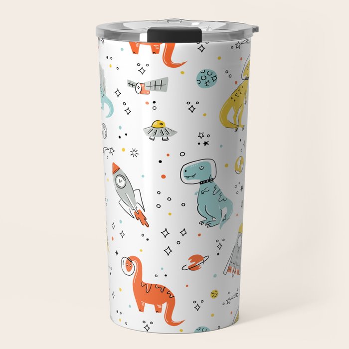 Sketchy Space Dinosaurs Travel Mug Gallery Image 1