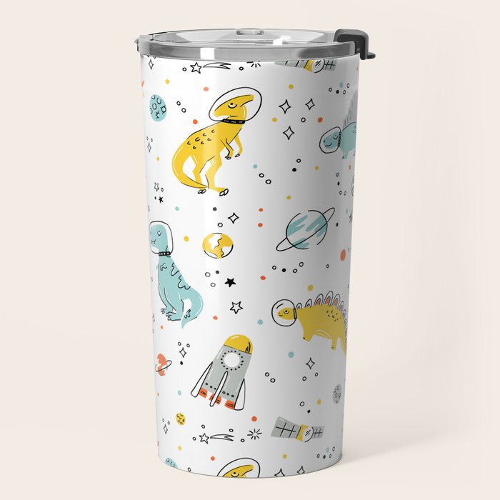 Sketchy Space Dinosaurs Travel Mug Gallery Image 2