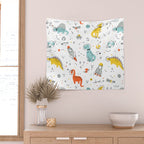 Sketchy Space Dinosaurs Wall Tapestry Gallery Image 2