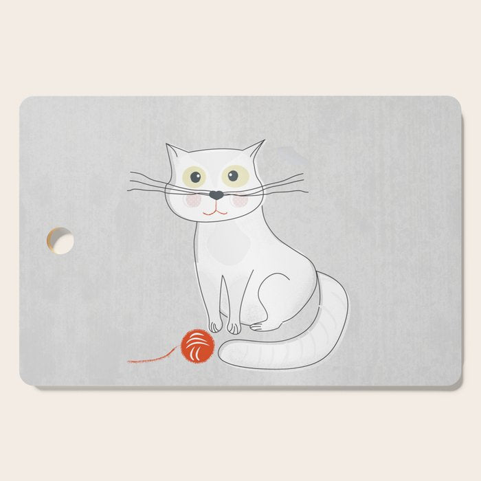 White Cat Cutting Board Gallery Image 1