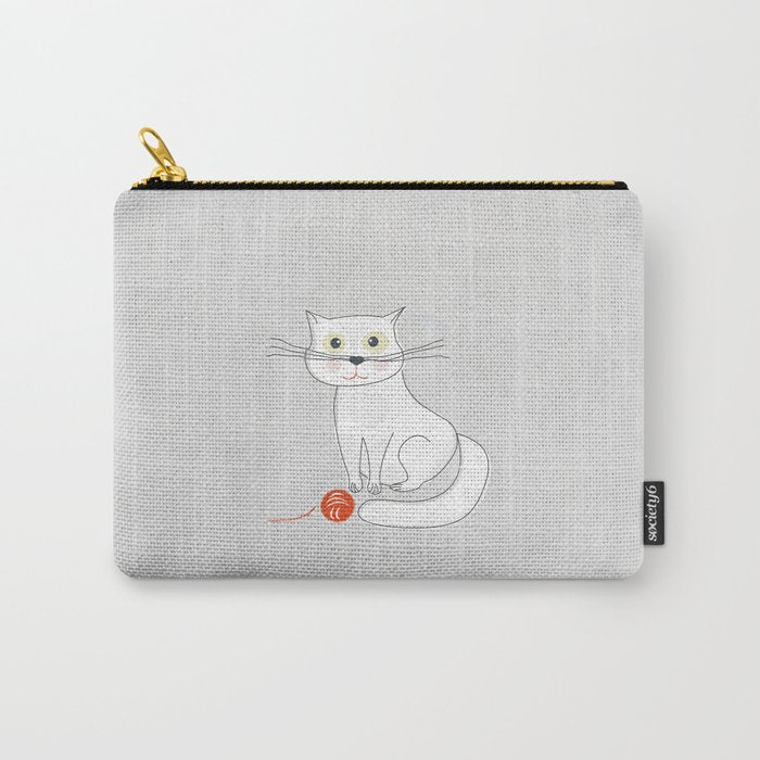White Cat Carry All Pouch Gallery Image 1