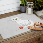 White Cat Outdoor Rug Gallery Image 2