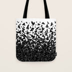Raven Crow Flying Birds Abstract Goth Halloween Pattern Tote Bag Gallery Image 1