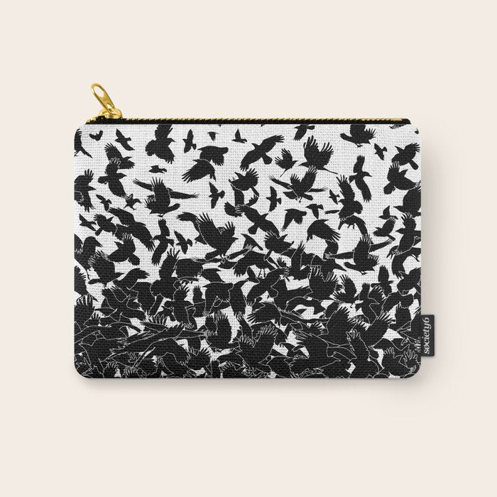 Raven Crow Flying Birds Abstract Goth Halloween Pattern Carry All Pouch Gallery Image 1