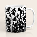 Raven Crow Flying Birds Abstract Goth Halloween Pattern Coffee Mug Gallery Image 1