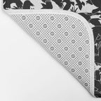 Raven Crow Flying Birds Abstract Goth Halloween Pattern Bath Mat Gallery Image 2