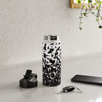 Raven Crow Flying Birds Abstract Goth Halloween Pattern Water Bottle Gallery Image 4