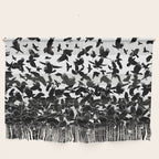 Raven Crow Flying Birds Abstract Goth Halloween Pattern Wall Hanging Gallery Image 1