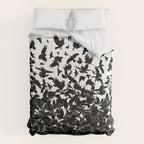 Raven Crow Flying Birds Abstract Goth Halloween Pattern Duvet Cover Gallery Image 6