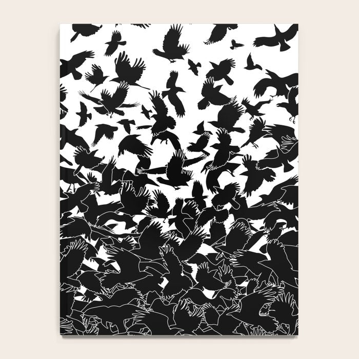 Raven Crow Flying Birds Abstract Goth Halloween Pattern Notebook Gallery Image 4