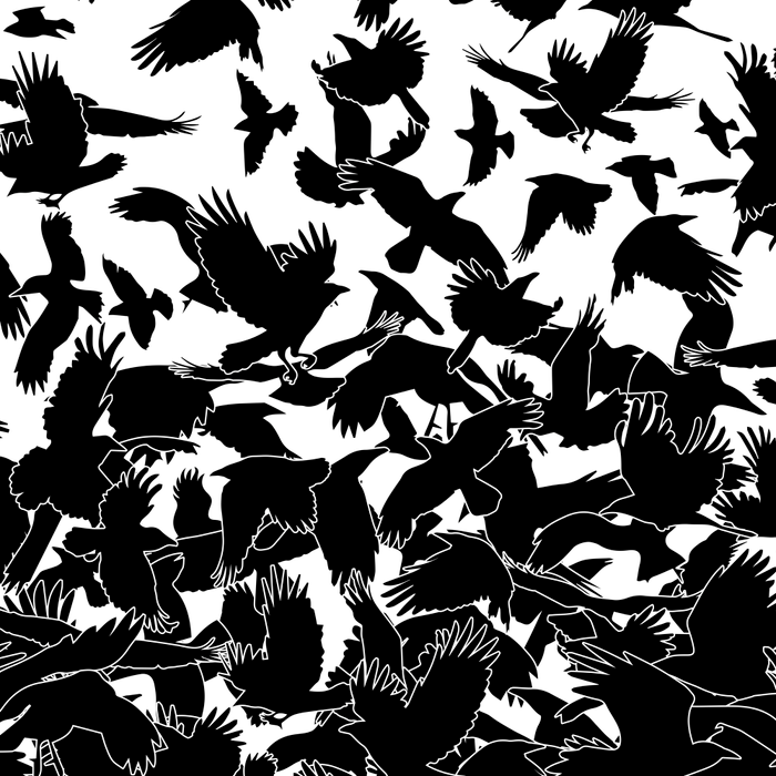 Raven Crow Flying Birds Abstract Goth Halloween Pattern Coffee Mug Gallery Image 2