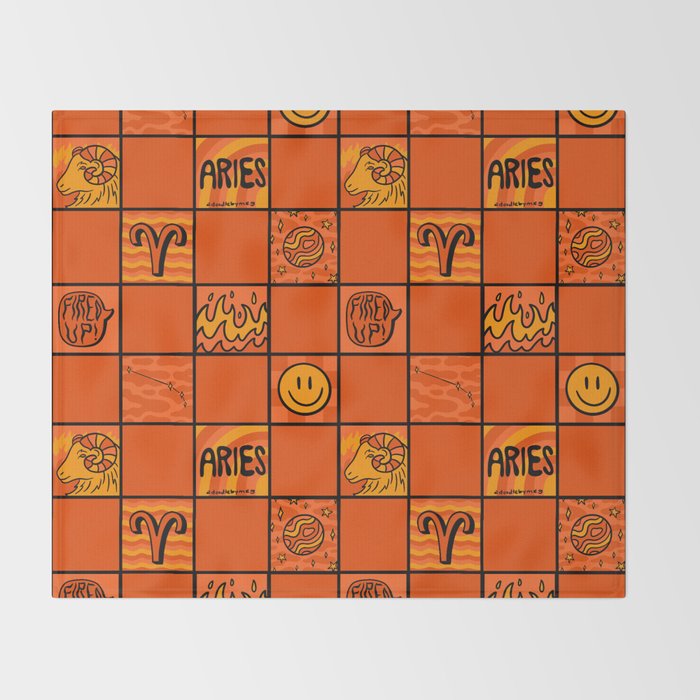 Aries Checkered Print Throw Blanket Gallery Image 2