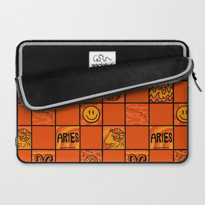 Aries Checkered Print Laptop Sleeve Gallery Image 2