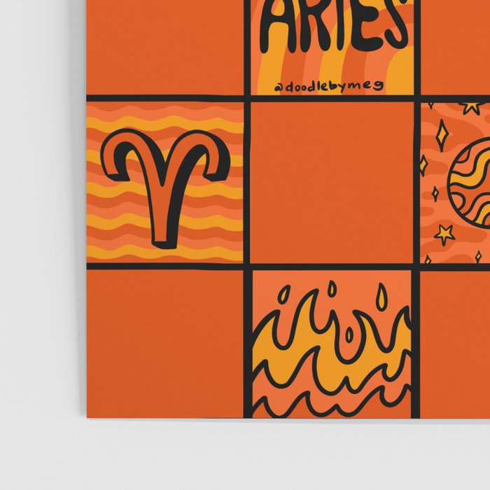 Aries Checkered Print Poster Gallery Image 3