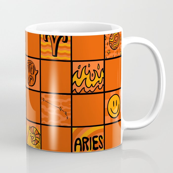 Aries Checkered Print Coffee Mug Gallery Image 1
