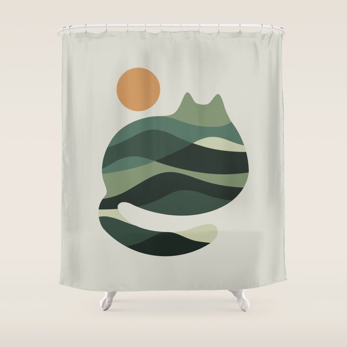 Cat Landscape 122 Shower Curtain Gallery Image 1