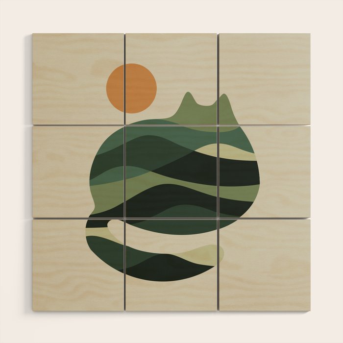 Cat Landscape 122 Wood Wall Art Gallery Image 1