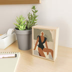  portrait of an elegant woman on the beach in a swimsuit Mini Art Print Gallery Image 2