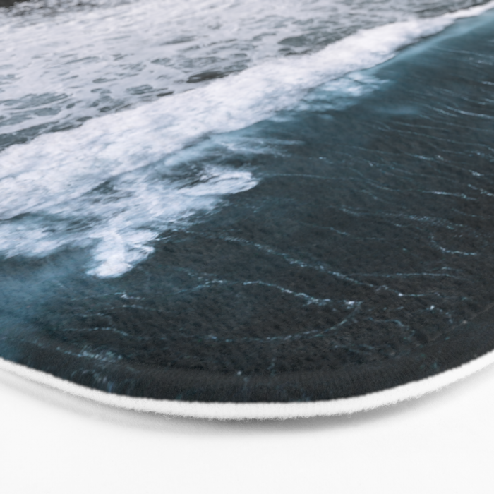 Waves from above on a Black Sand Beach Bath Mat Gallery Image 3