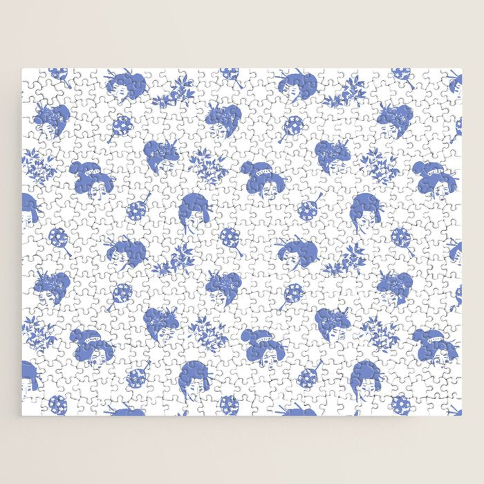 Light blue japanese pattern Jigsaw Puzzle Gallery Image 1