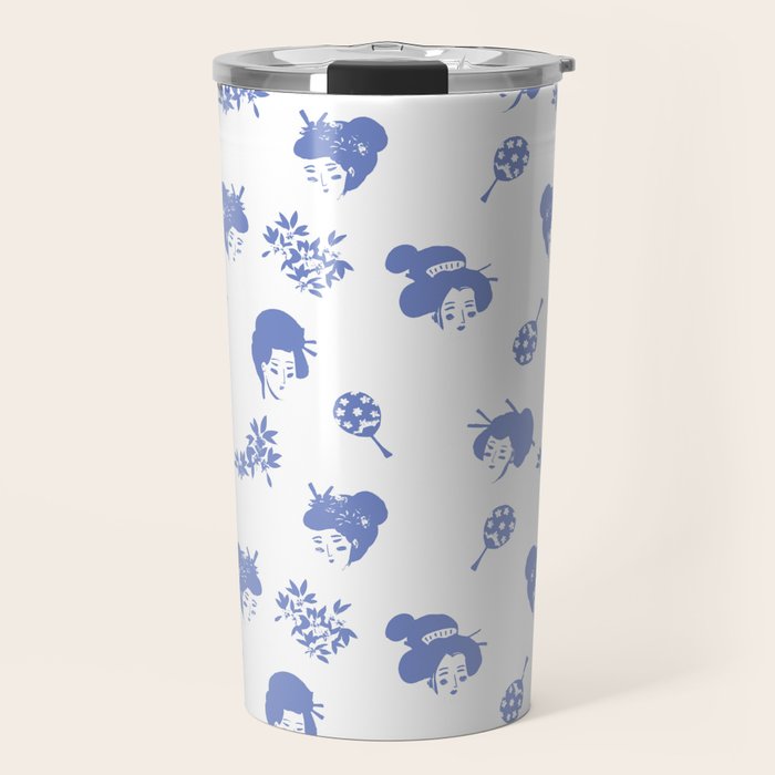 Light blue japanese pattern Travel Mug Gallery Image 1