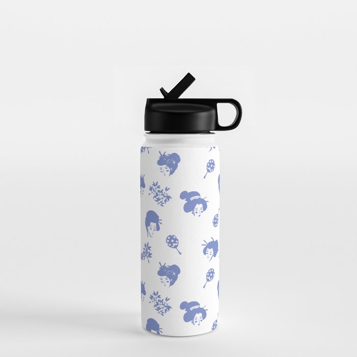 Light blue japanese pattern Water Bottle Gallery Image 1