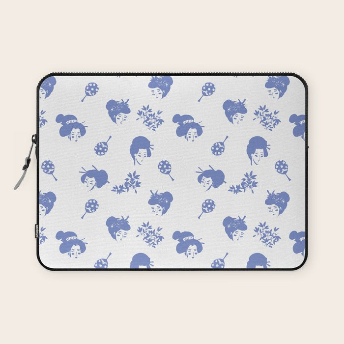 Light blue japanese pattern Laptop Sleeve Gallery Image 1
