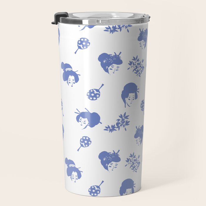 Light blue japanese pattern Travel Mug Gallery Image 3