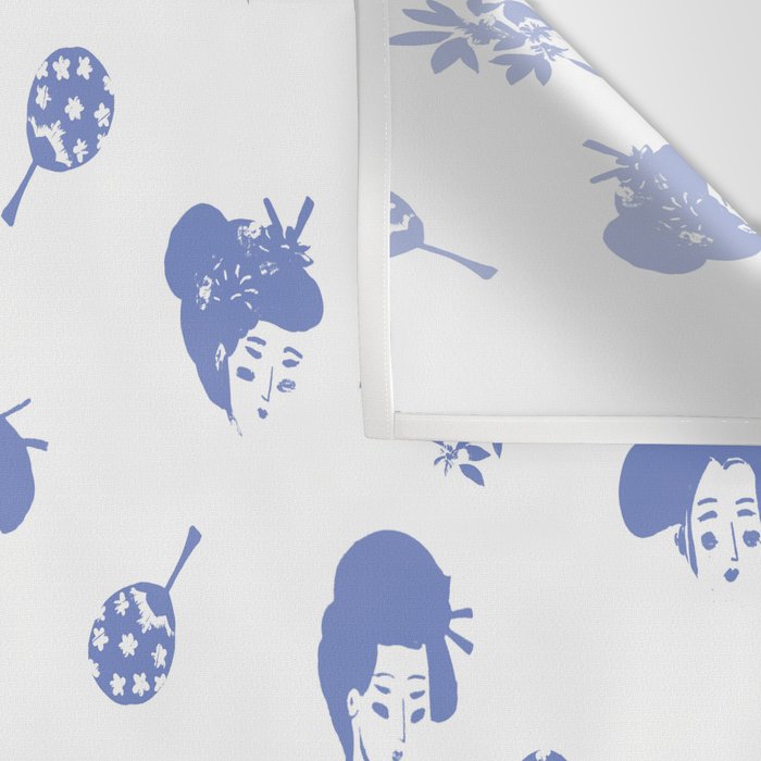 Light blue japanese pattern Wall Tapestry Gallery Image 3