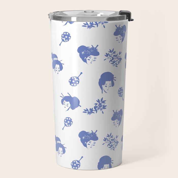 Light blue japanese pattern Travel Mug Gallery Image 2