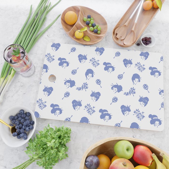 Light blue japanese pattern Cutting Board Gallery Image 2
