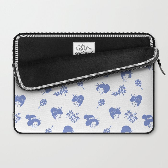 Light blue japanese pattern Laptop Sleeve Gallery Image 2