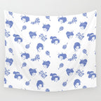 Light blue japanese pattern Wall Tapestry Gallery Image 4