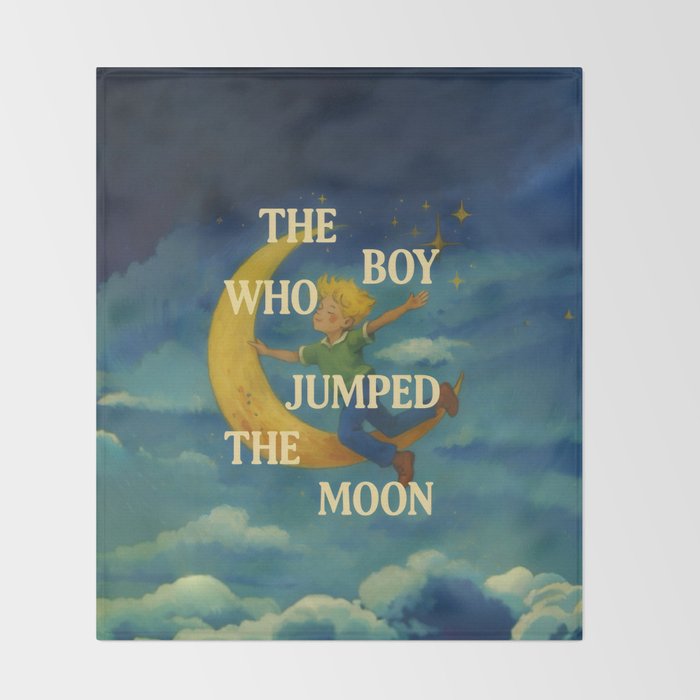 The Boy Who Jumped the Moon Throw Blanket Gallery Image 2