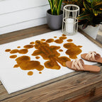 Brown Ocher Inkblot Pattern Outdoor Rug Gallery Image 2
