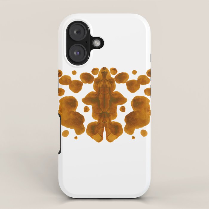 Brown Ocher Inkblot Pattern iPhone Case Gallery Image 1