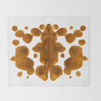 Brown Ocher Inkblot Pattern Throw Blanket Gallery Image 2