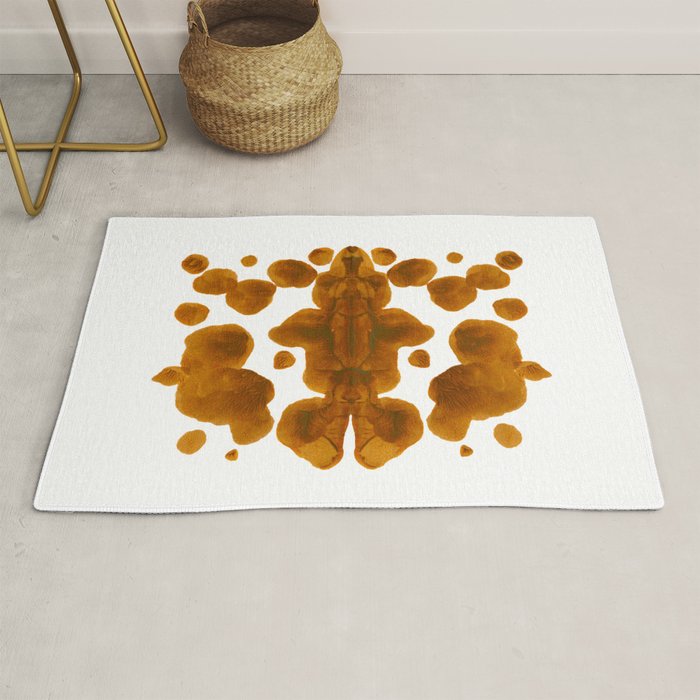 Brown Ocher Inkblot Pattern Rug Gallery Image 1