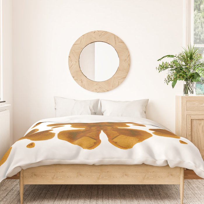 Brown Ocher Inkblot Pattern Duvet Cover Gallery Image 3