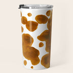 Brown Ocher Inkblot Pattern Travel Mug Gallery Image 3