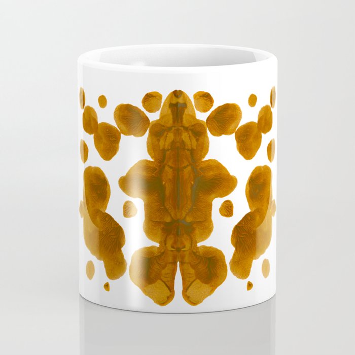 Brown Ocher Inkblot Pattern Coffee Mug Gallery Image 4