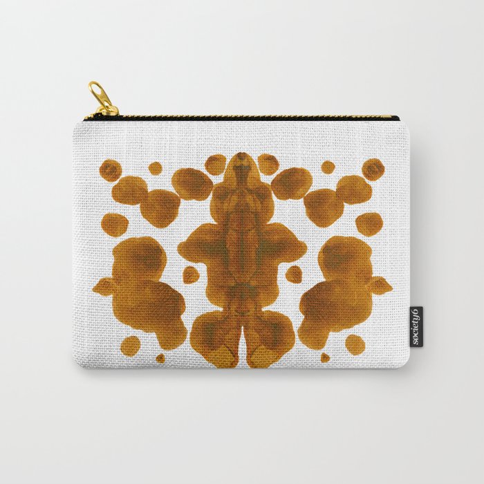 Brown Ocher Inkblot Pattern Carry All Pouch Gallery Image 1