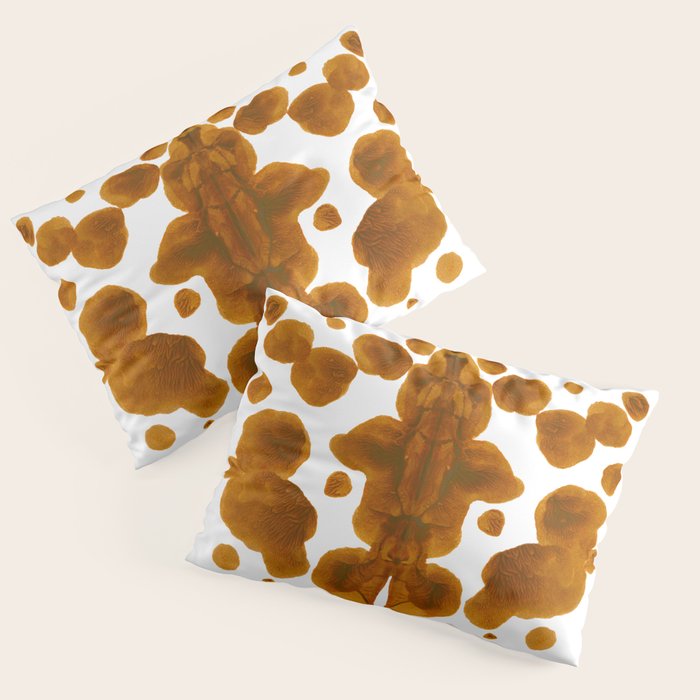 Brown Ocher Inkblot Pattern Pillow Sham Gallery Image 3