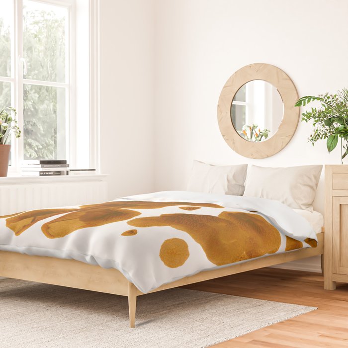 Brown Ocher Inkblot Pattern Duvet Cover Gallery Image 2